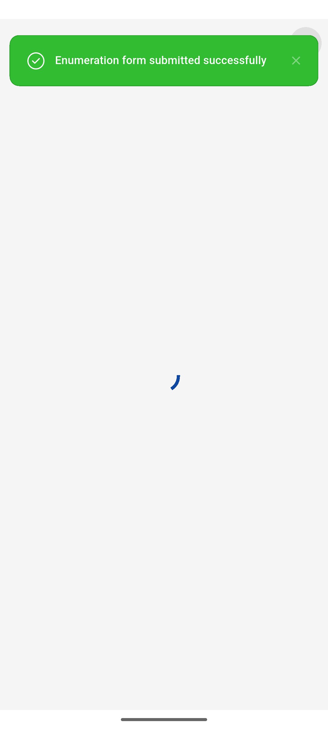 Enumeration form submitted successfully message